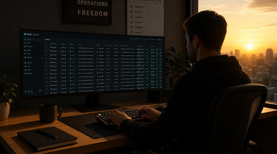 Scaling compliant multi-profile operations with a multi accounting browser
